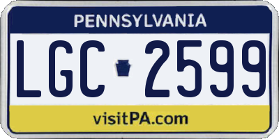 PA license plate LGC2599