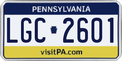 PA license plate LGC2601