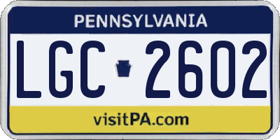 PA license plate LGC2602