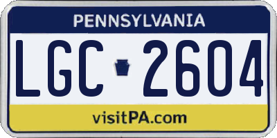 PA license plate LGC2604