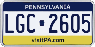 PA license plate LGC2605