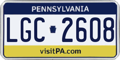 PA license plate LGC2608