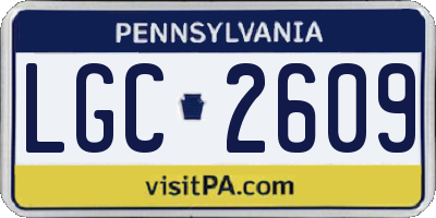 PA license plate LGC2609