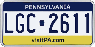 PA license plate LGC2611
