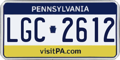 PA license plate LGC2612