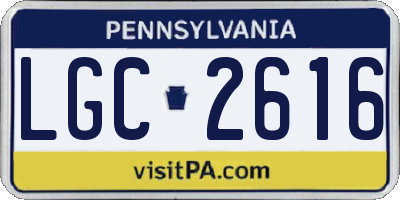 PA license plate LGC2616