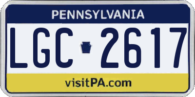 PA license plate LGC2617