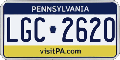 PA license plate LGC2620