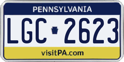 PA license plate LGC2623
