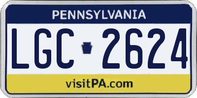 PA license plate LGC2624