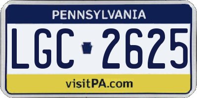PA license plate LGC2625