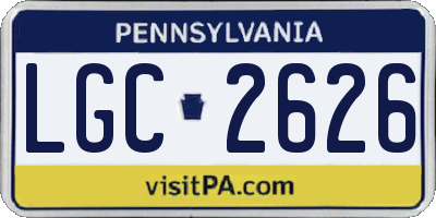 PA license plate LGC2626