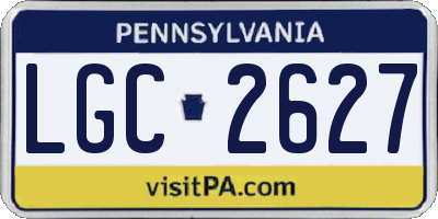 PA license plate LGC2627