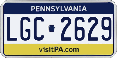 PA license plate LGC2629
