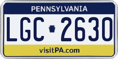 PA license plate LGC2630