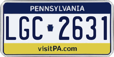 PA license plate LGC2631