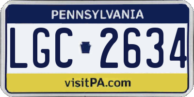 PA license plate LGC2634