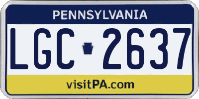 PA license plate LGC2637