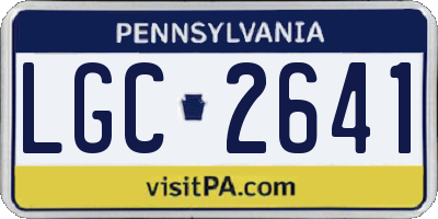 PA license plate LGC2641