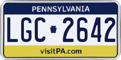 PA license plate LGC2642