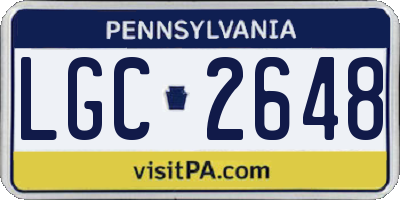 PA license plate LGC2648