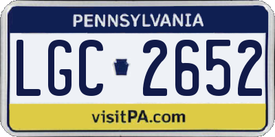 PA license plate LGC2652