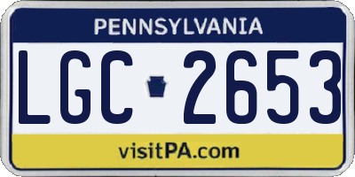 PA license plate LGC2653
