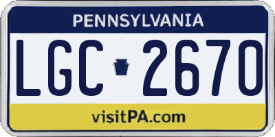 PA license plate LGC2670