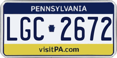 PA license plate LGC2672