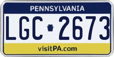 PA license plate LGC2673