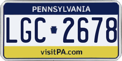 PA license plate LGC2678
