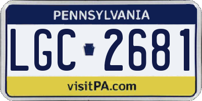 PA license plate LGC2681