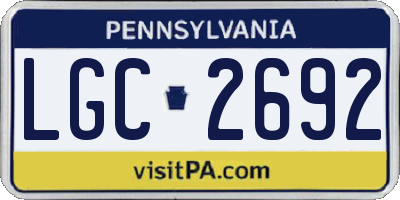 PA license plate LGC2692