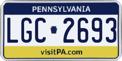 PA license plate LGC2693