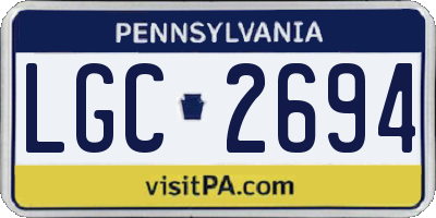 PA license plate LGC2694