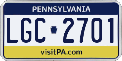 PA license plate LGC2701