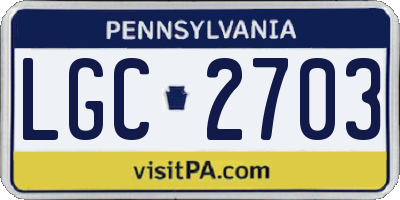 PA license plate LGC2703