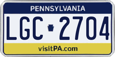PA license plate LGC2704