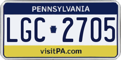 PA license plate LGC2705