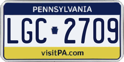 PA license plate LGC2709