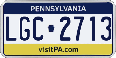 PA license plate LGC2713