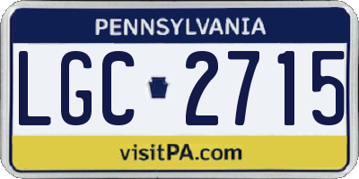 PA license plate LGC2715