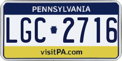 PA license plate LGC2716