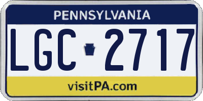 PA license plate LGC2717