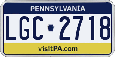 PA license plate LGC2718