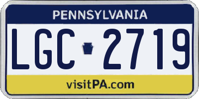 PA license plate LGC2719