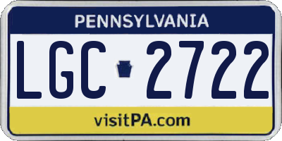 PA license plate LGC2722