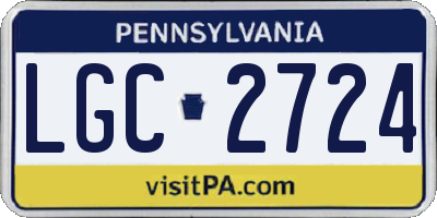 PA license plate LGC2724