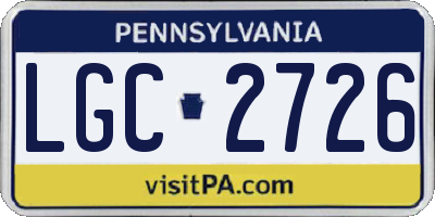 PA license plate LGC2726