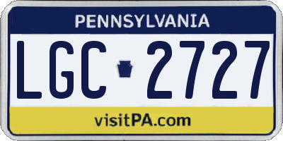 PA license plate LGC2727